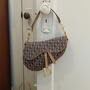 Vintage Dior Monogram Brown Saddle Bag